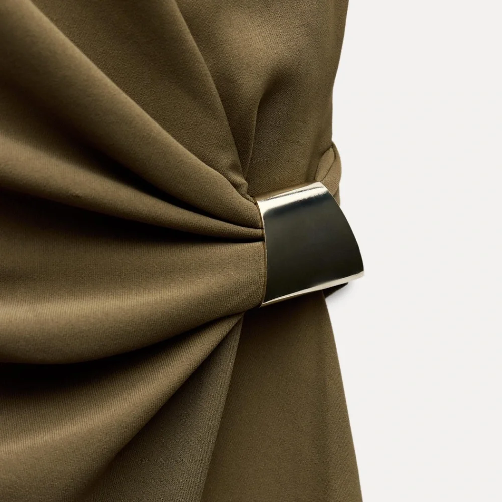 Zara Olive Midi Dress - Picture 4 of 7